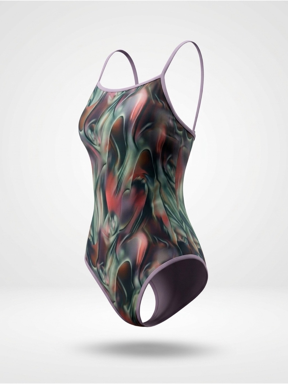 Green and Purple One-Piece Swimsuit